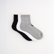 3-Pack Unicolor Quarter Havlu Çorap - Siyah/Beyaz/Gri
