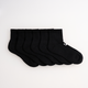 6-Pack Unicolor Quarter Havlu Çorap - 6 Siyah