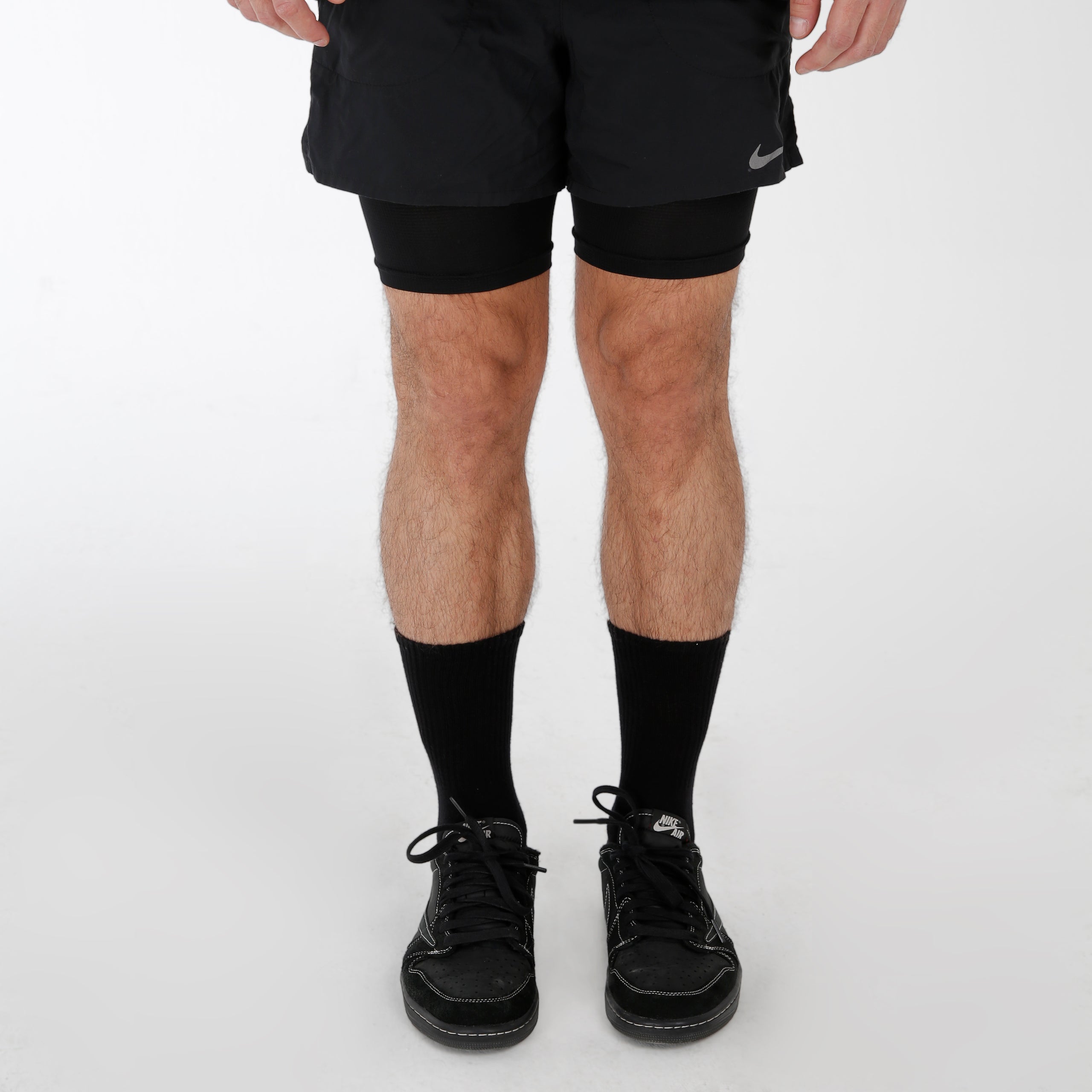 Unıcolor-Black Long Socks