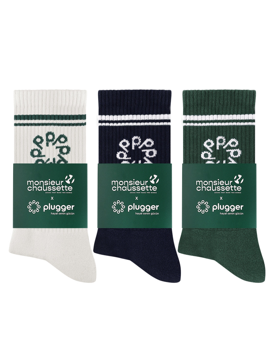 3-PACK Plugger Community X Monsieur Chaussette - – Stripe Edition