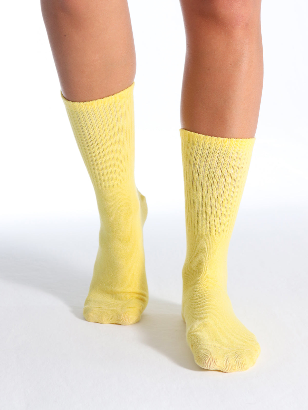 Unıcolor-Yellow Long Socks