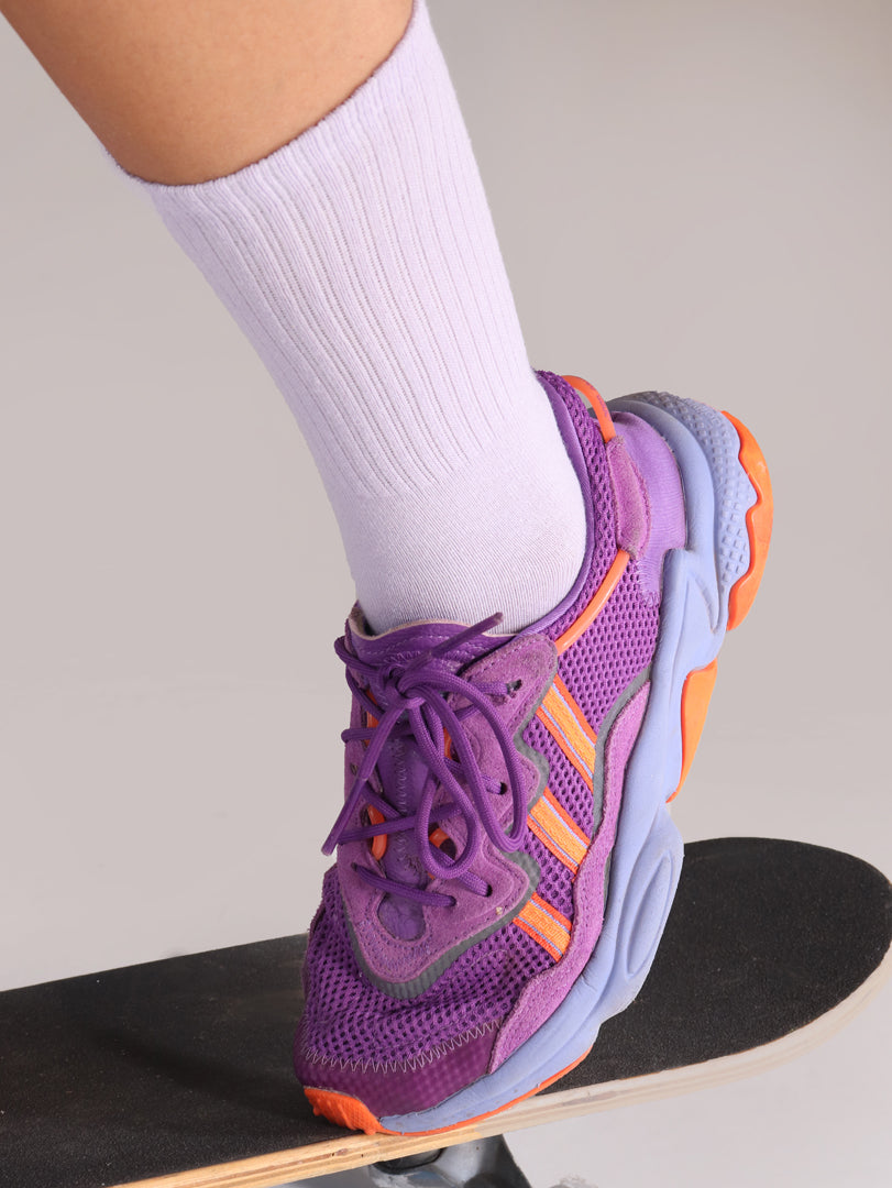 Unıcolor-Lılac Long Socks