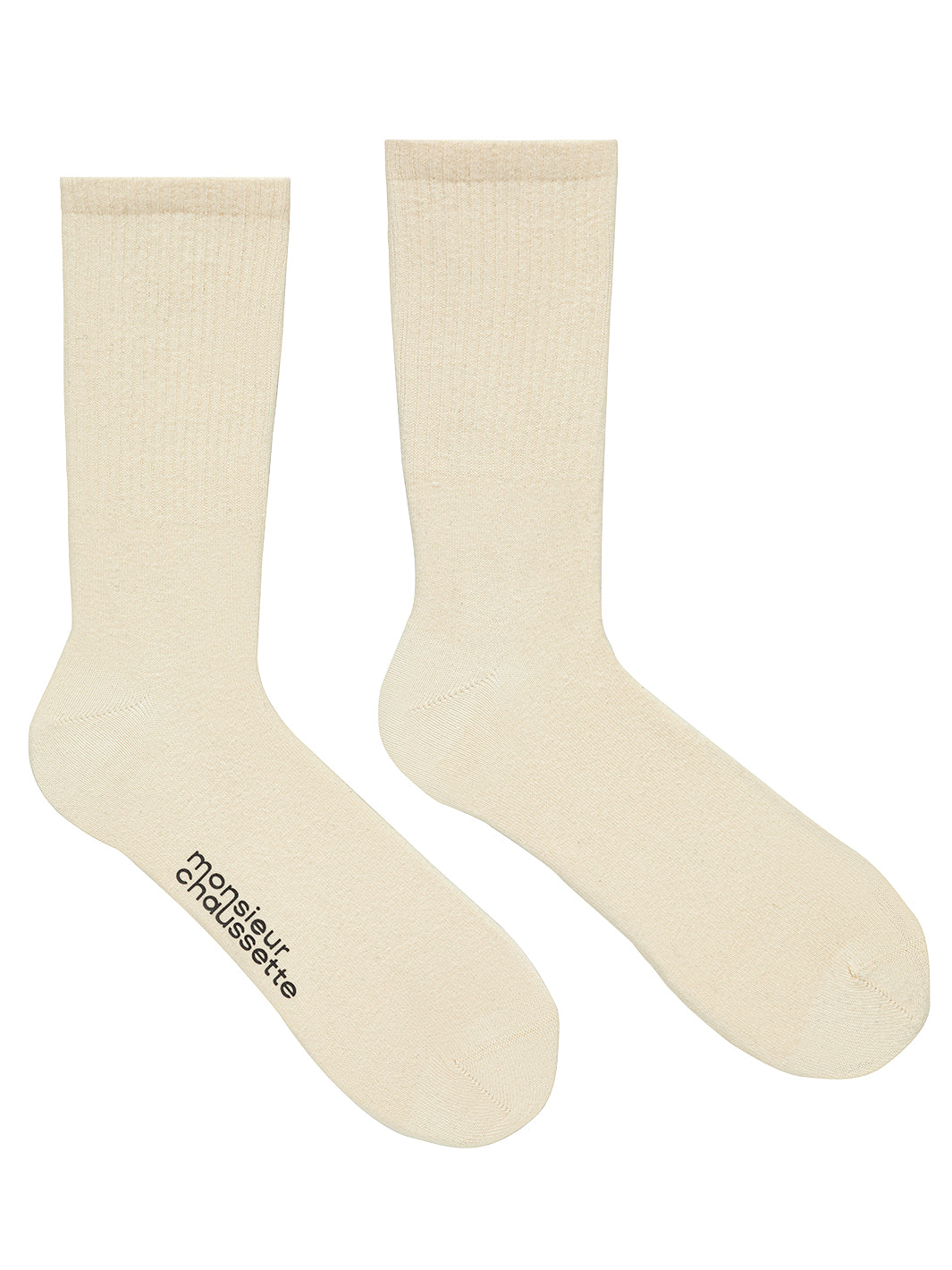 Unıcolor-Ecru Long Socks