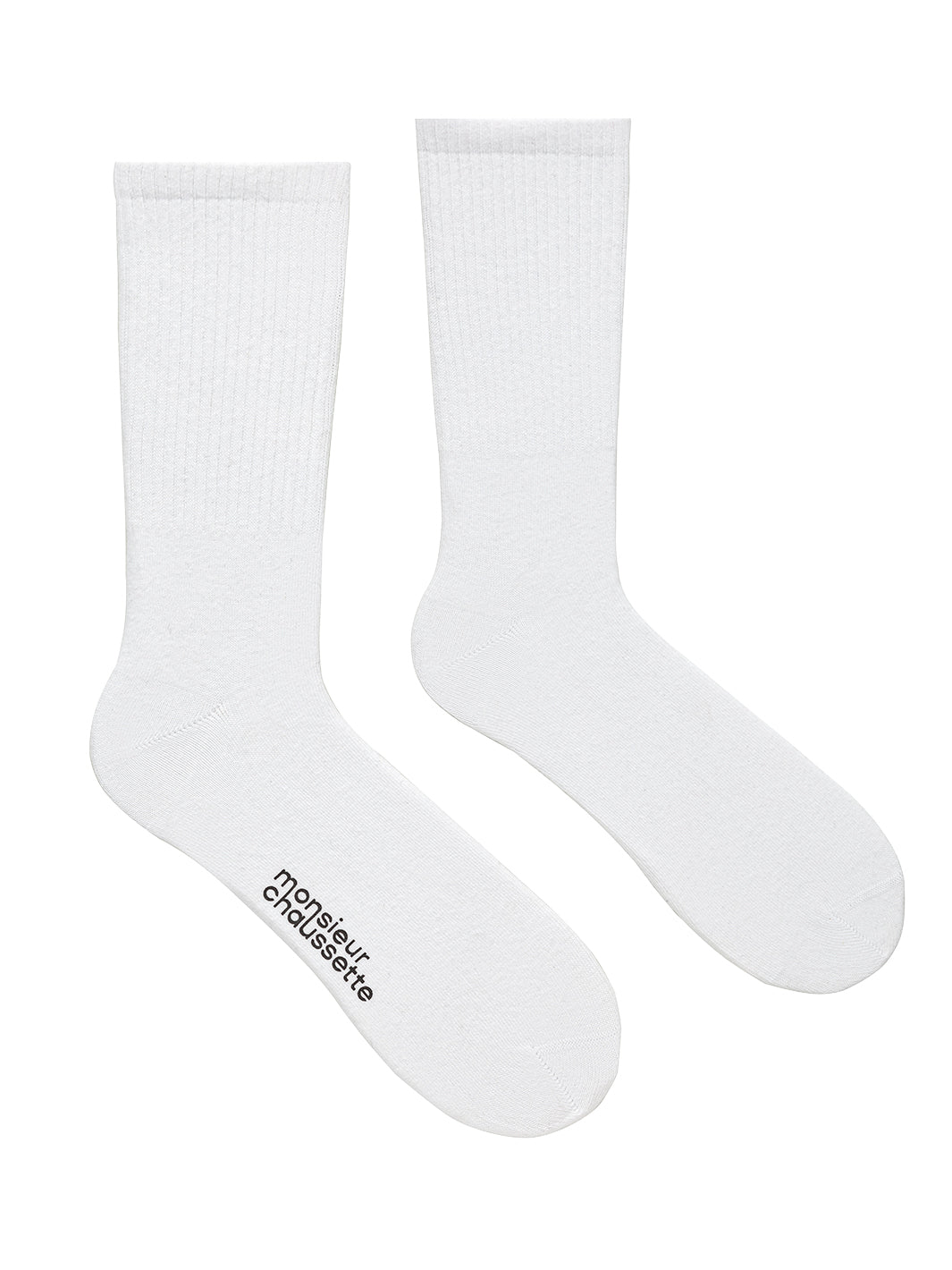 Unıcolor-Whıte Long Socks