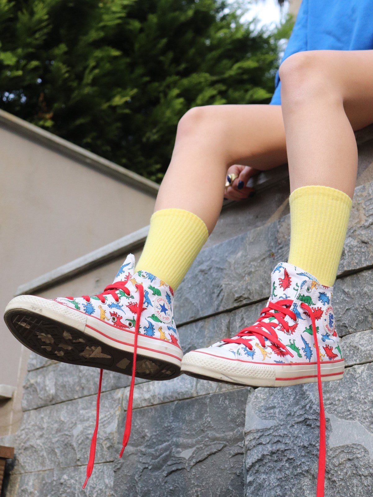 Unıcolor-Yellow Long Socks