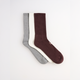 3-Pack Unicolor Regular Havlu Çorap - Gri/Ekru/Krahverengi
