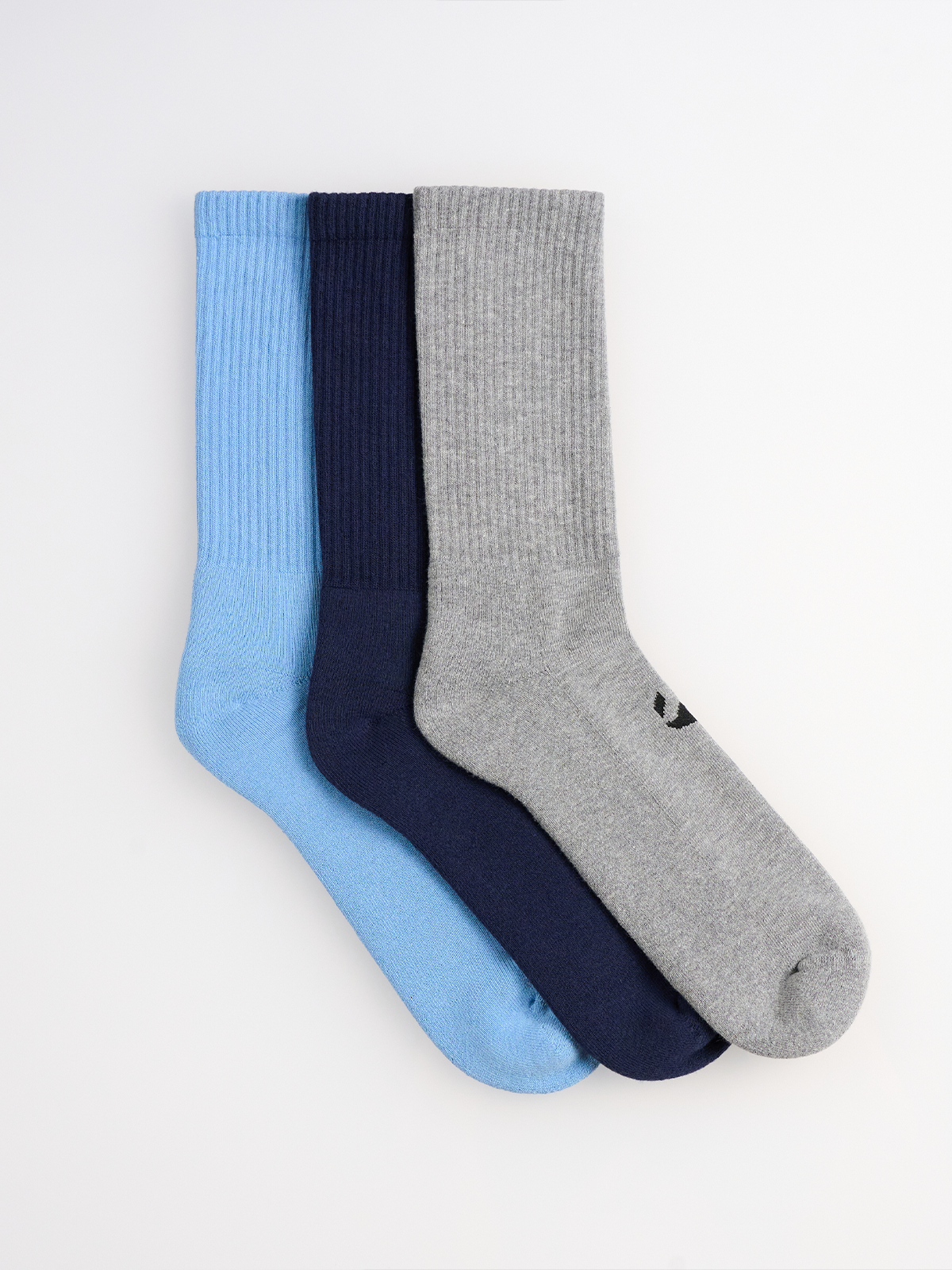 3-Pack Unicolor Regular Havlu Çorap - Mavi/Lacivert/Gri