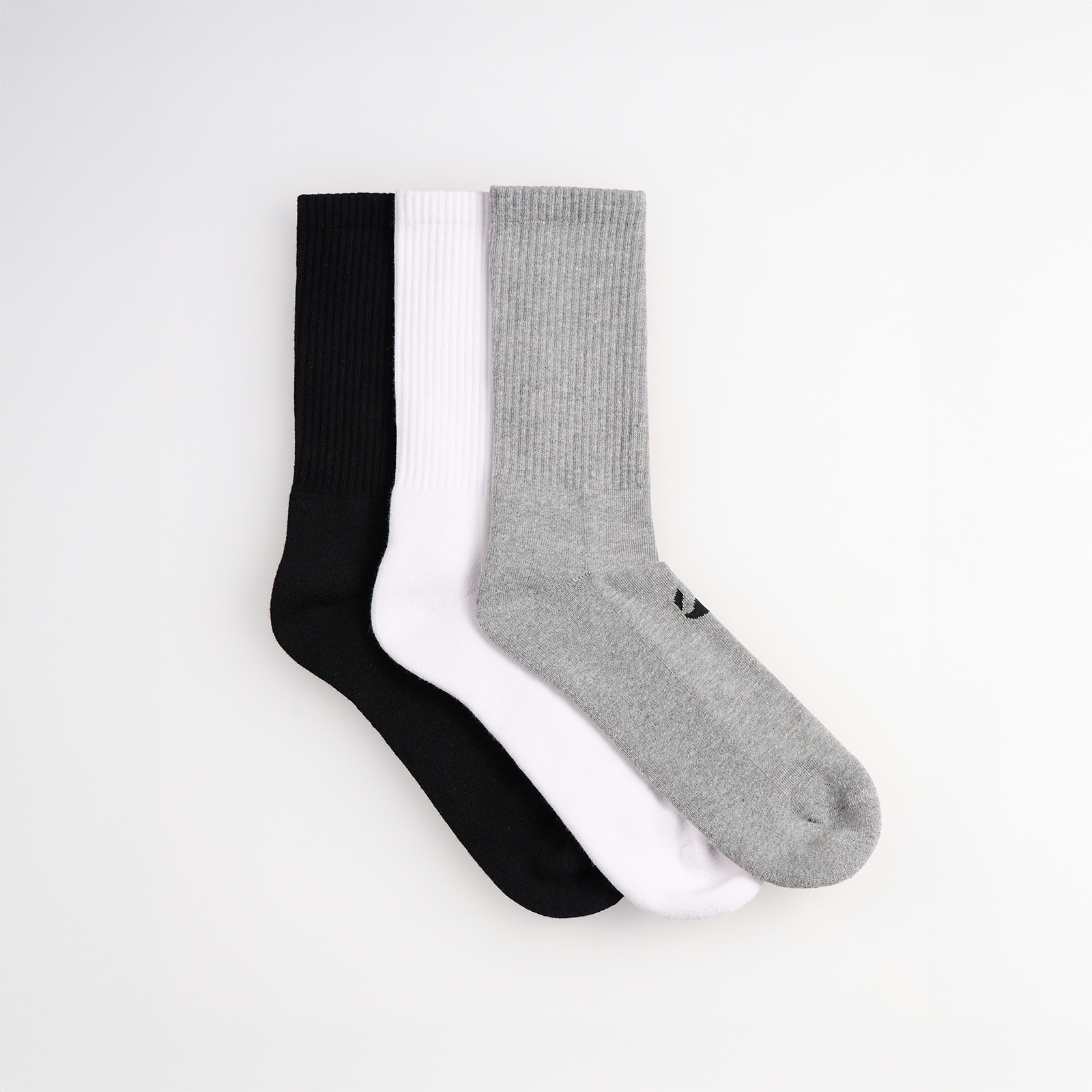 3-Pack Unicolor Regular Havlu Çorap - Siyah/Beyaz/Gri