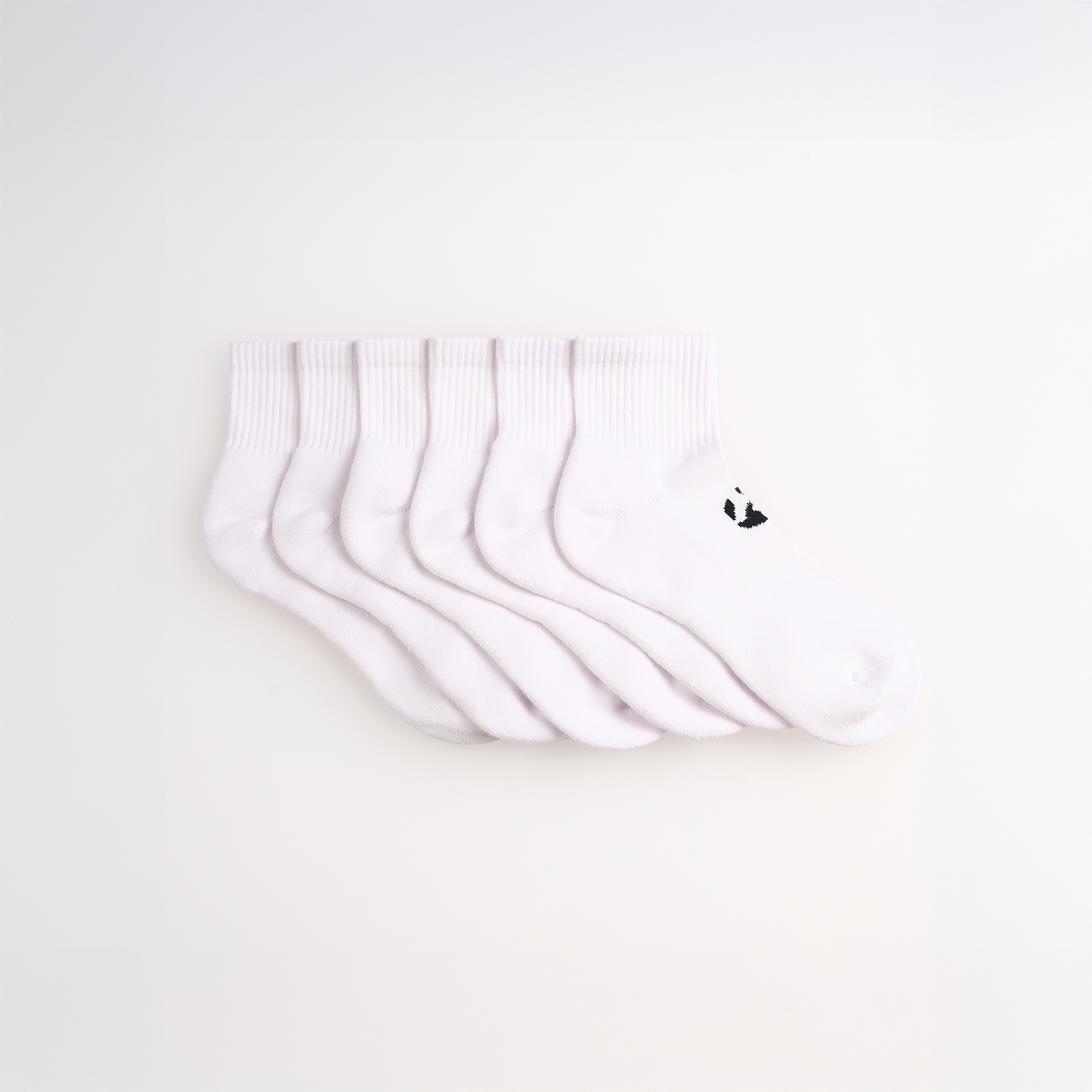 6-Pack Unicolor Quarter Havlu Çorap - 6 Beyaz