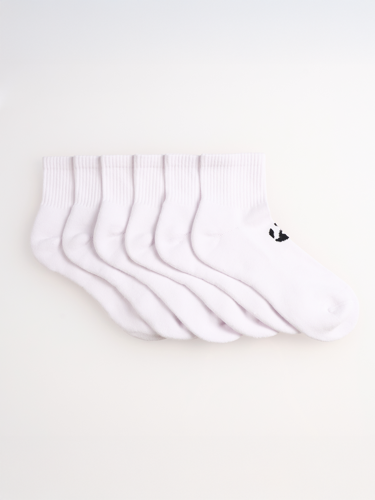 6-Pack Unicolor Quarter Havlu Çorap - 6 Beyaz