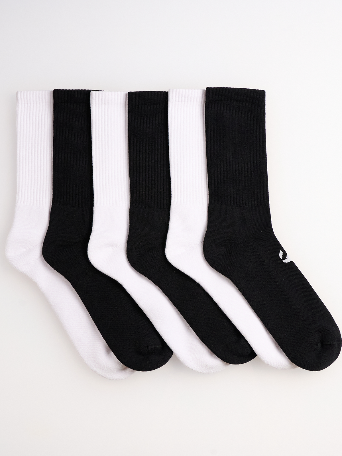 6-Pack Unicolor Regular Havlu Çorap - 3 Siyah/3 Beyaz