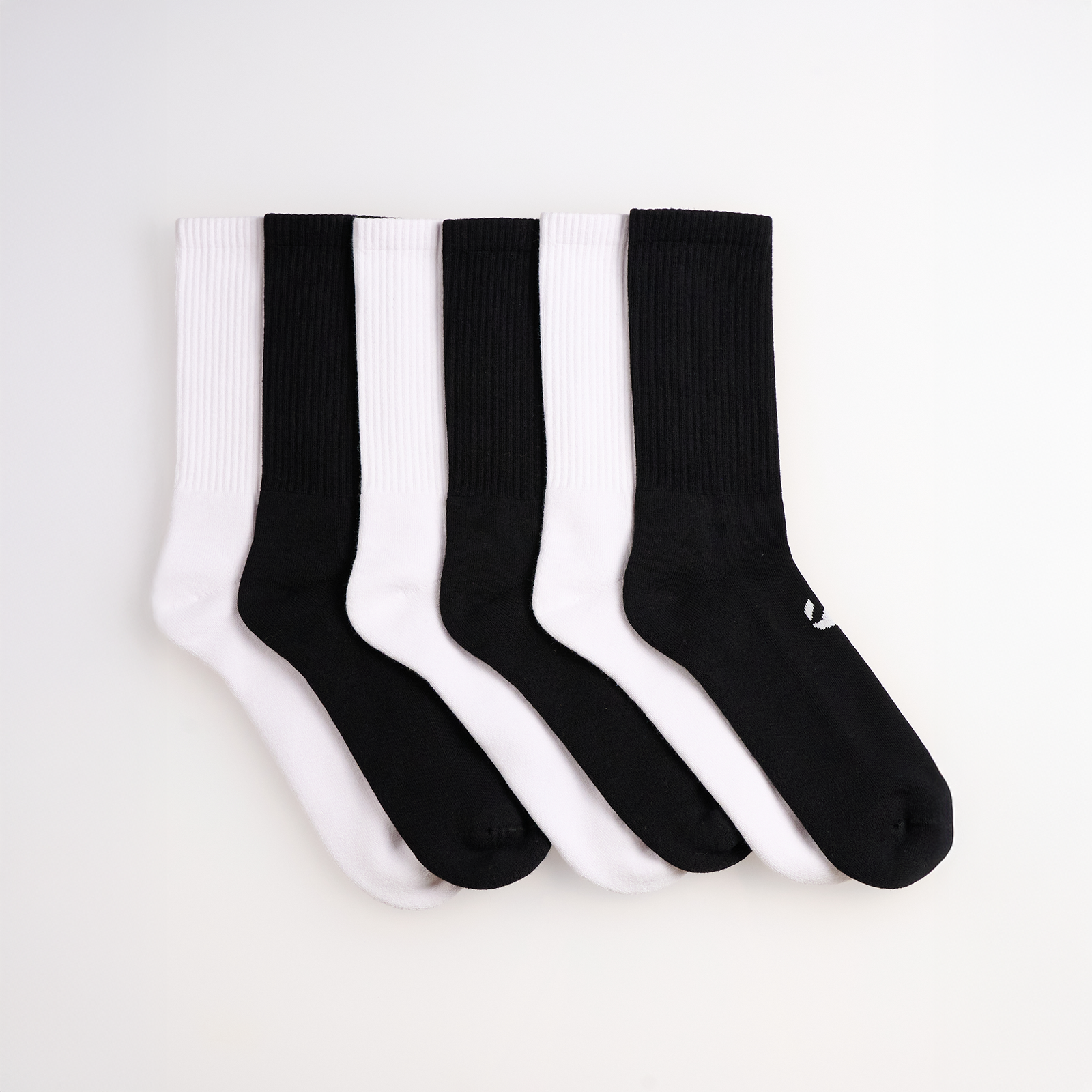 6-Pack Unicolor Regular Havlu Çorap - 3 Siyah/3 Beyaz