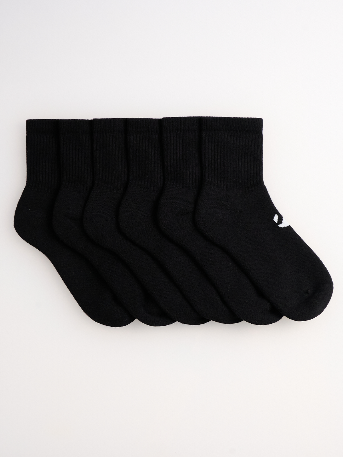 6-Pack Unicolor Half Havlu Çorap - 6 Siyah