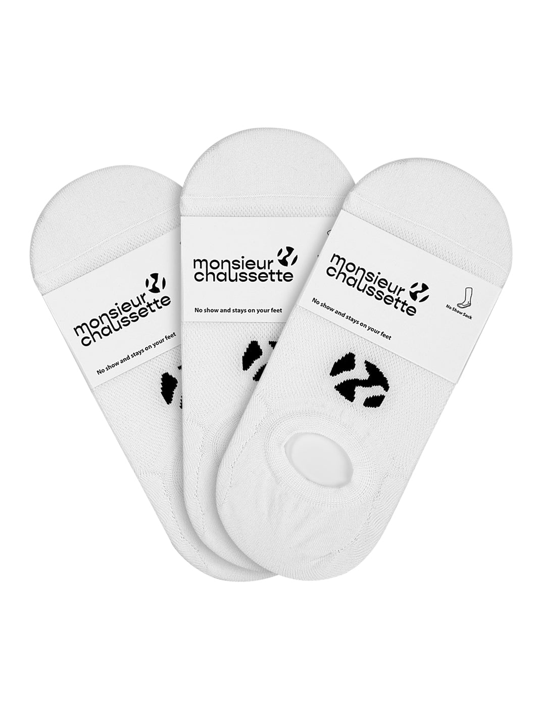 3-PACK NO SHOW WHITE SOCKS