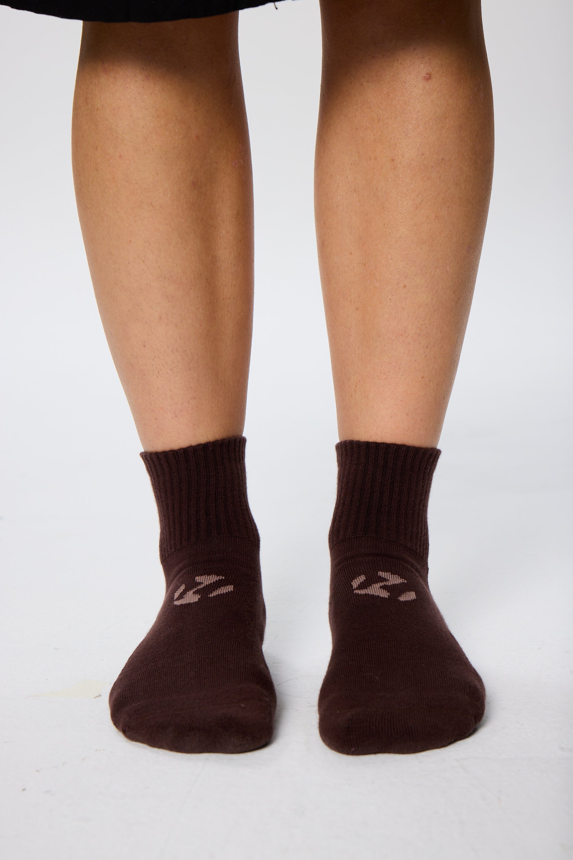 3-Pack Unicolor Quarter Havlu Çorap - Gri/Ekru/Kahverengi