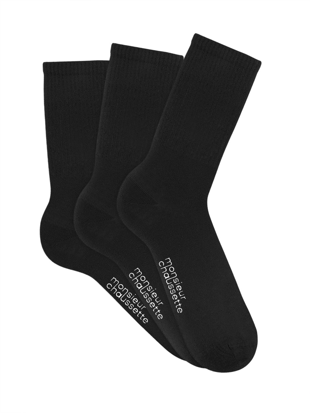 3-PACK UNICOLOR BLACK SOCKS